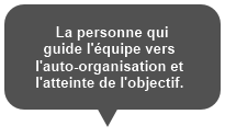 The person who guides the team towards self-organisation and achieving the goal.