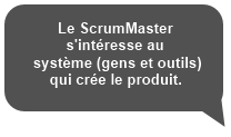 ScrumMaster is concerned about the system (people and tools) that create the product.